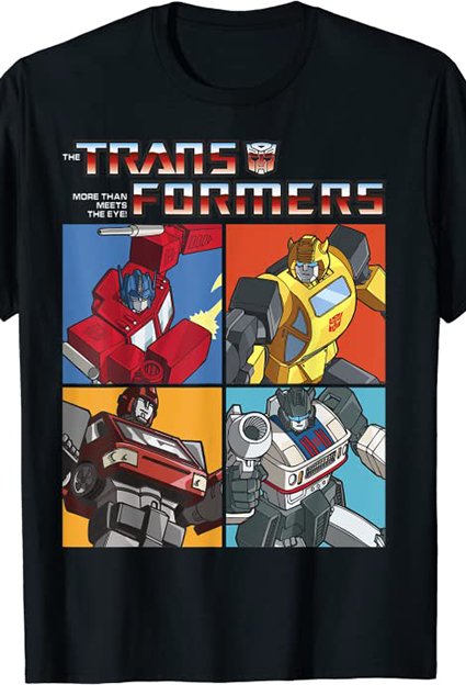 camisetas de dibujos animados transformers team